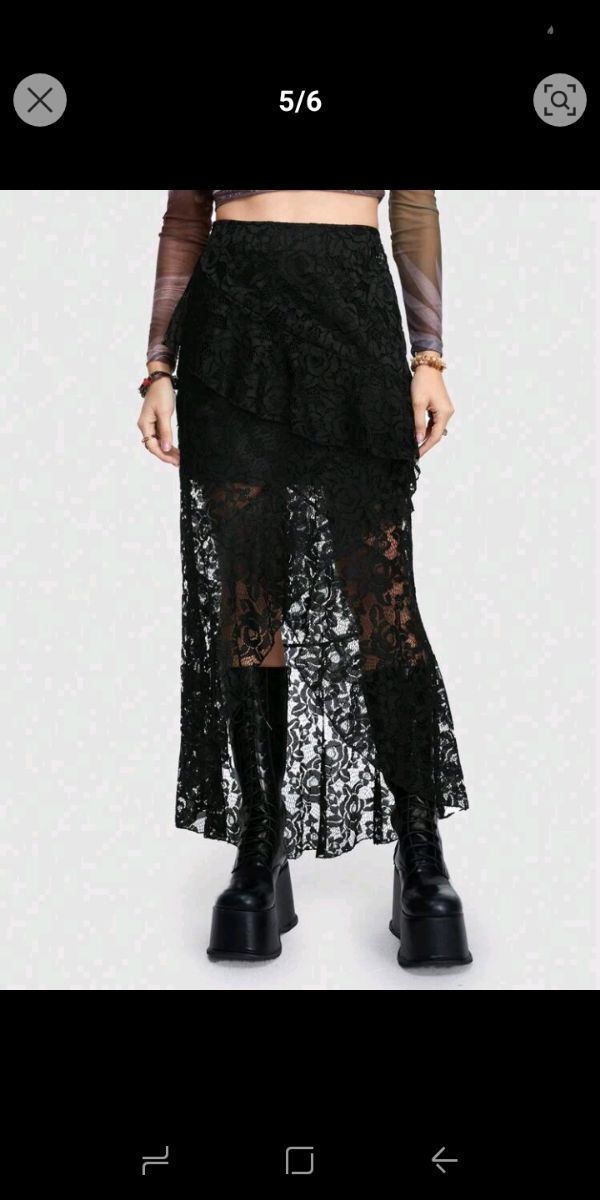 Falda gótica floral S