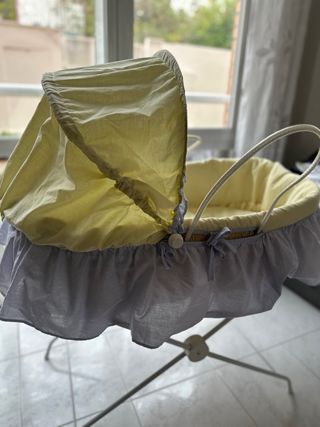 Moisés bebé mimbre soporte, vestiduras y colch