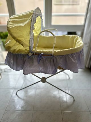 Moisés bebé mimbre soporte, vestiduras y colch