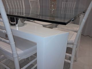 Mesa salón comedor cristal templado.