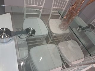 Mesa salón comedor cristal templado.
