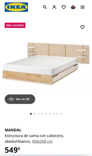Cama Mandal Somier canapé 160x200