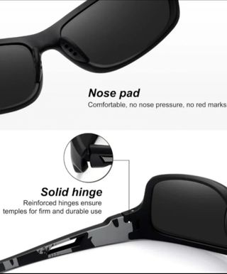 6 en 1 Gafas de Sol polarizadas negras