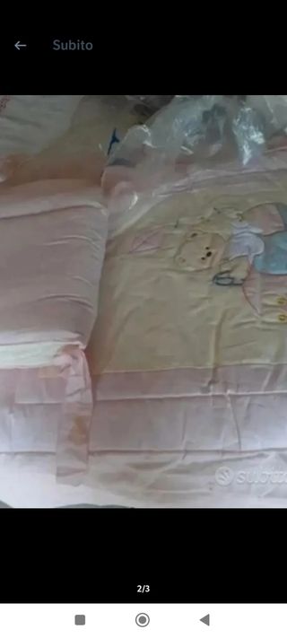 Piomone bambina con paracolpi nuovo culla grande 