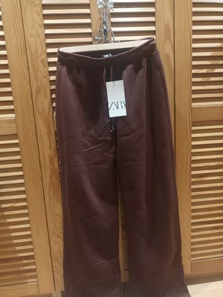 Pantalon felpa recto zara