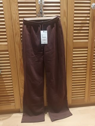 Pantalon felpa recto zara
