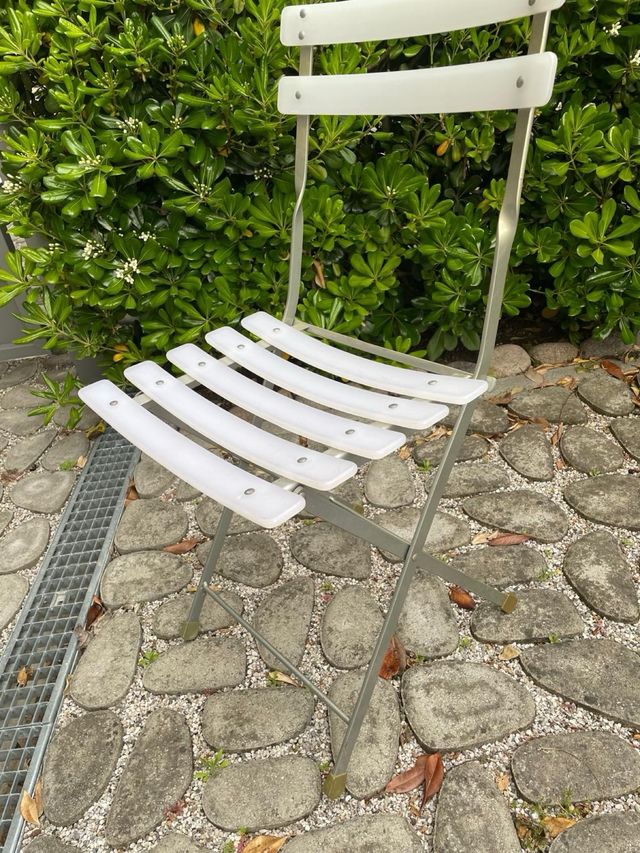 6 sedie in acciaio e plastica usate pochissimo