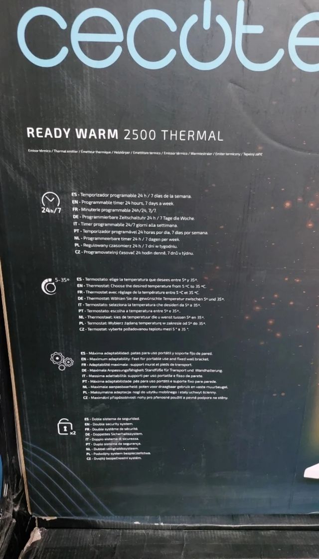 RADIADOR ELECTRICO CECOTEC READY WARM 2500 THERMAL