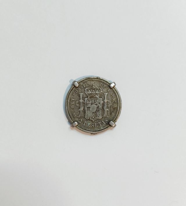 Moneda 2 pesetas año 1882 Alfonso XIII Plata