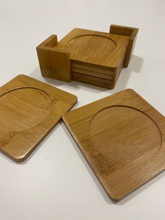 Set 6 sottobicchieri in legno