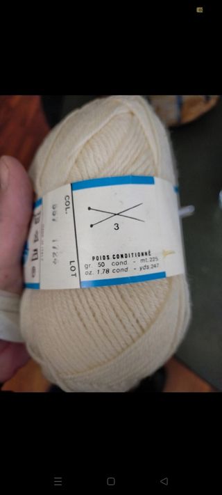 Gomitoli pura lana vergine color panna