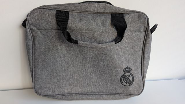 Cartera maletín Real Madrid gris