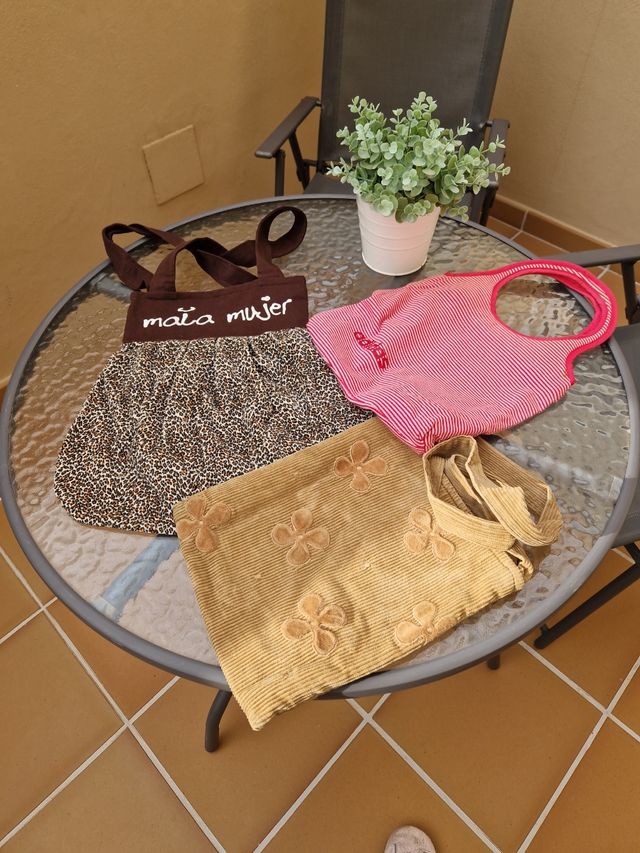 Bolsos de tela de hombro mano y bandolera