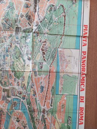 Pianta paronamica di Roma vintage