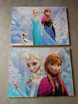 Dos puzzles de Frozen de madera 