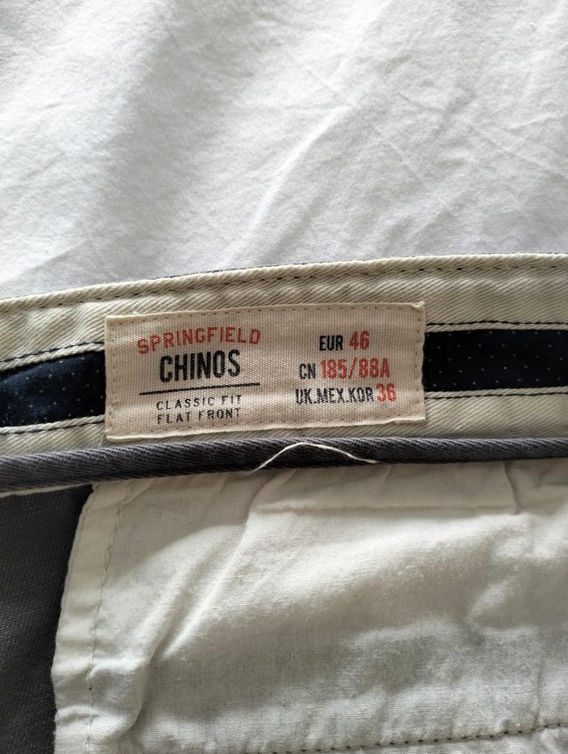 Pantalón chino de vestir gris XL de chico