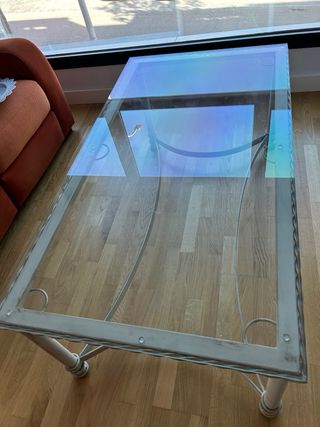 Mesa camilla forja regulable en altura
