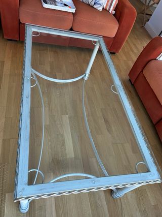 Mesa camilla forja regulable en altura