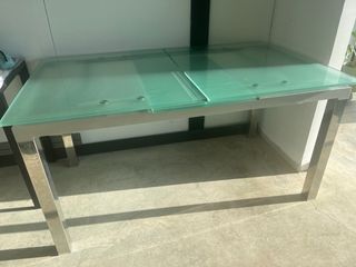 Mesa vidrio templado extensible