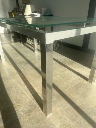 Mesa vidrio templado extensible