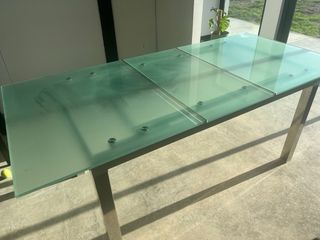 Mesa vidrio templado extensible