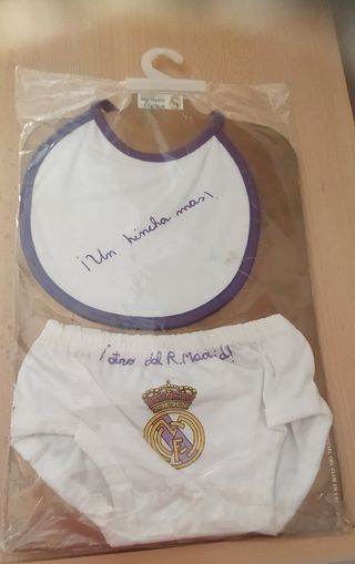 SLIP Y BABERO BEBE OFICIAL REAL MADRID 