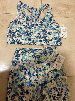 Conjunto deportivo mallas y top lefties 