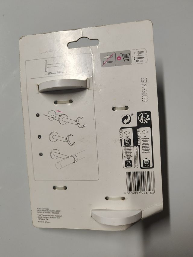 Soporte cortina blanco