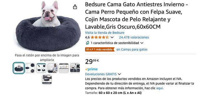 Cama perro grande 6x60