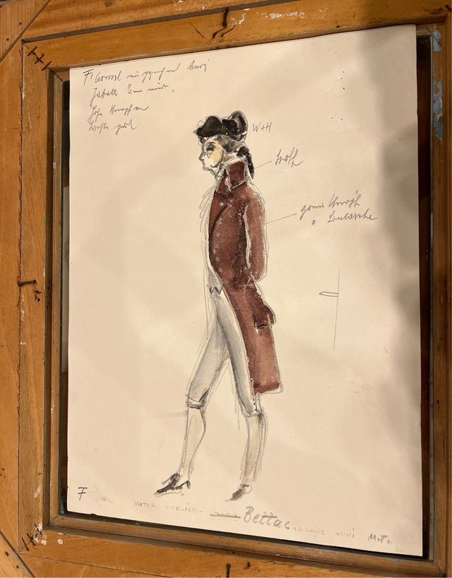 Schizzo originale del costume di Mozart