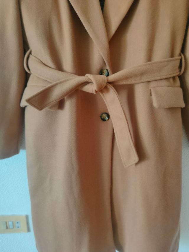 Abrigo paño color camel