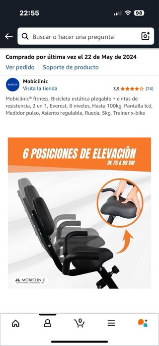 HOMCOM Bicicleta estática