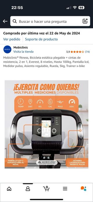 HOMCOM Bicicleta estática