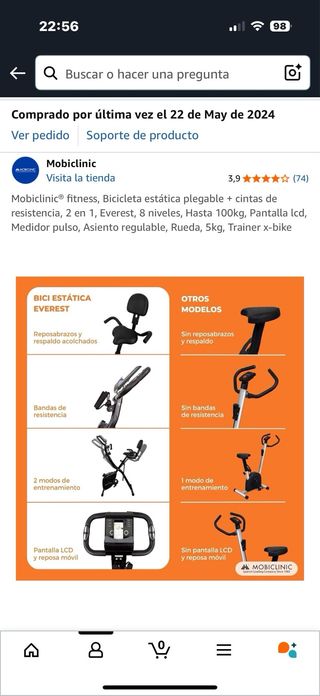 HOMCOM Bicicleta estática