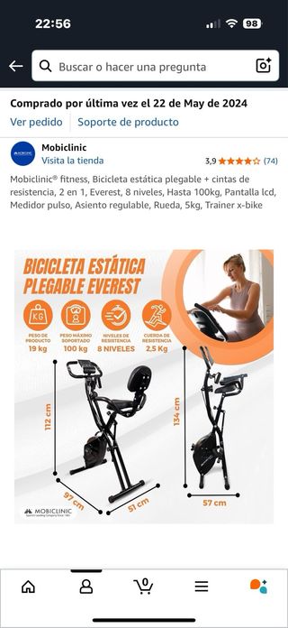 HOMCOM Bicicleta estática