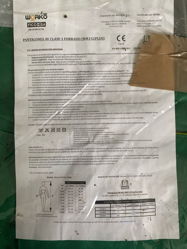 Pantalon alta visibilidad worko