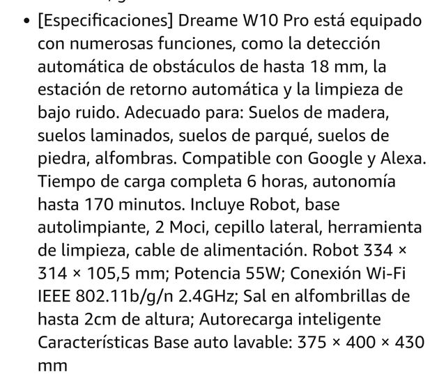 Robot aspirador Dreamebot W10 Pro