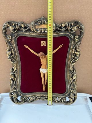 Antico quadro in bronzo con cristo