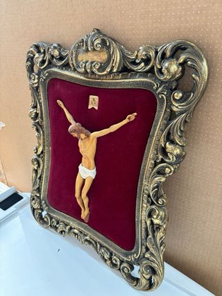 Antico quadro in bronzo con cristo