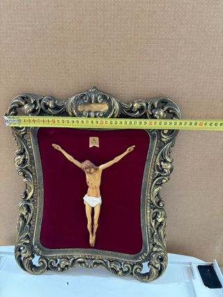 Antico quadro in bronzo con cristo
