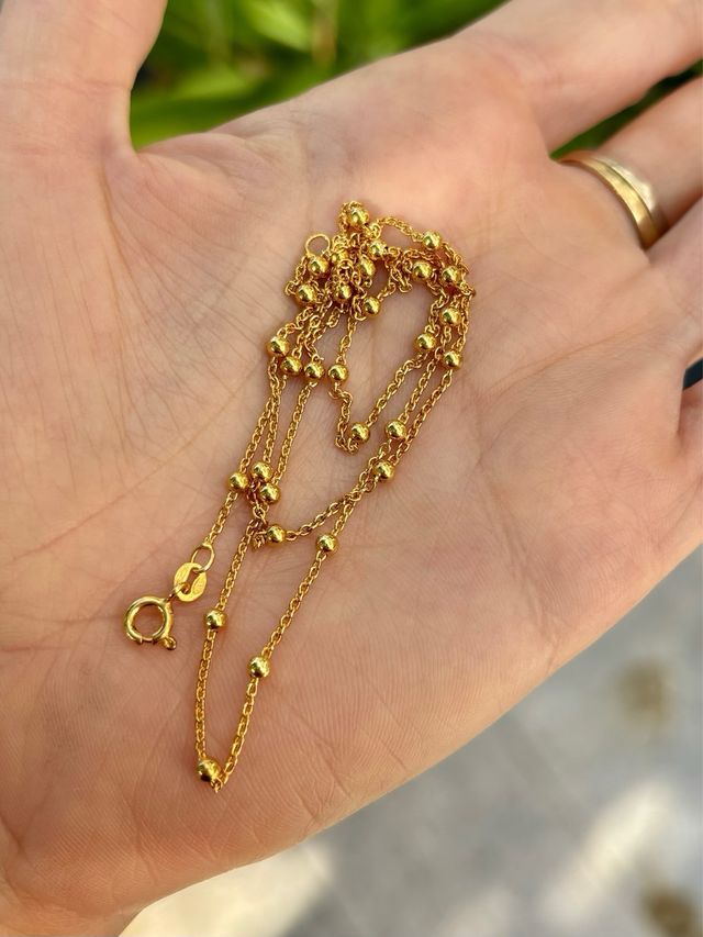 Collana palline argento 925 placcato oro