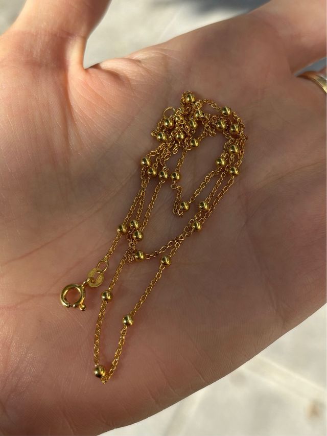 Collana palline argento 925 placcato oro