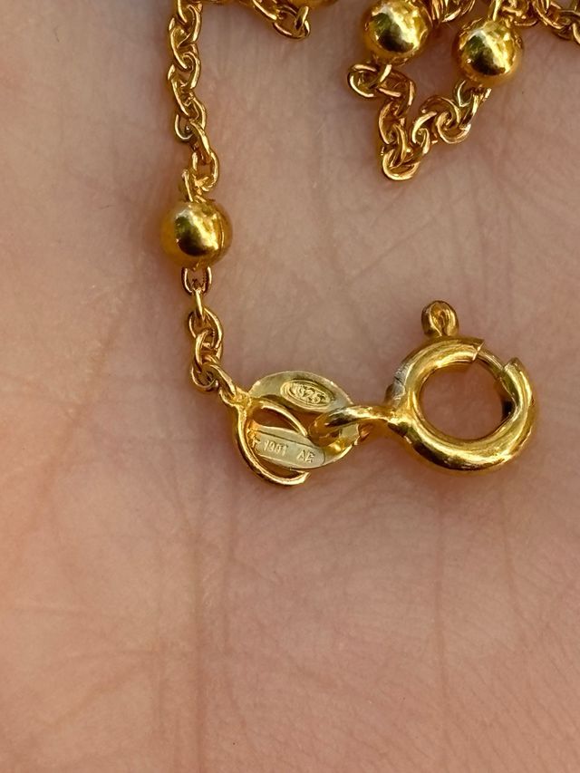 Collana palline argento 925 placcato oro