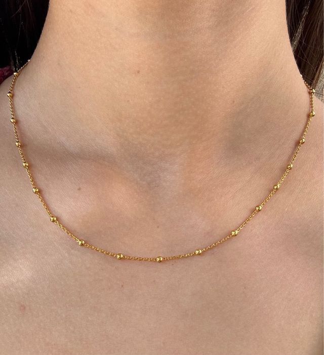 Collana palline argento 925 placcato oro