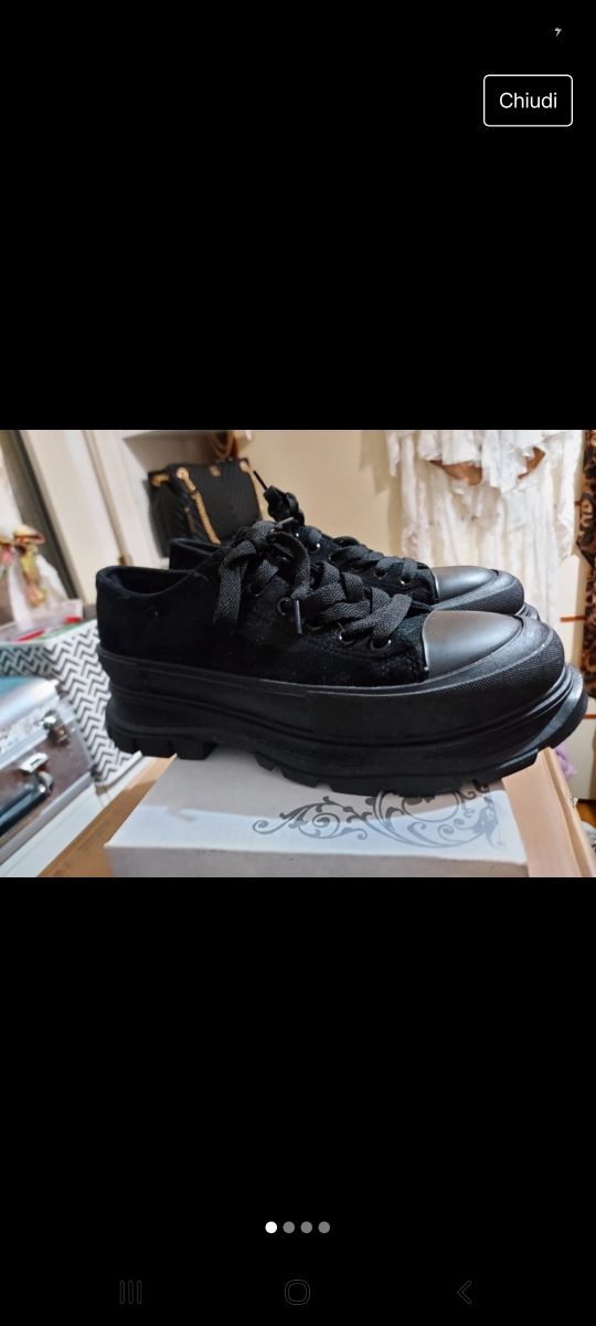 Scarpe cargo nere in camoscio