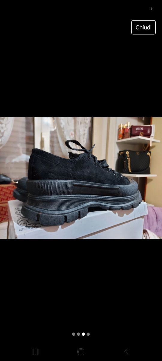 Scarpe cargo nere in camoscio