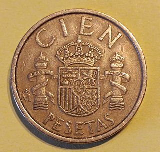 100 pesetas de 1986, lis abajo