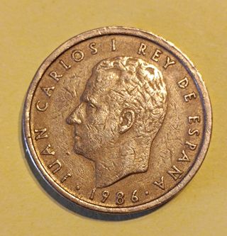 100 pesetas de 1986, lis abajo