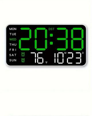 Reloj digital Led graficos color verde