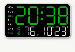 Reloj digital Led graficos color verde